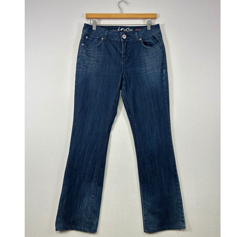 Y2K Indie INC Denim Womens 10‎ Blue Dark Wash Bootcut Whiskered Stretch Jeans